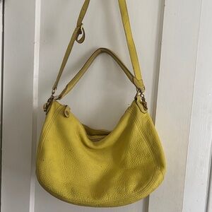 J.Crew lime/yellow Leather Hobo Shoulder Bag